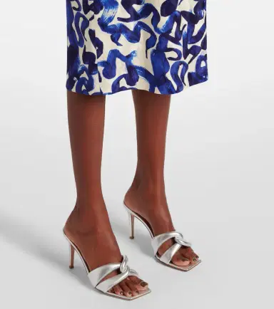 Gianvito Rossi Amour 90 metallic leather mules | Thumbnail 5