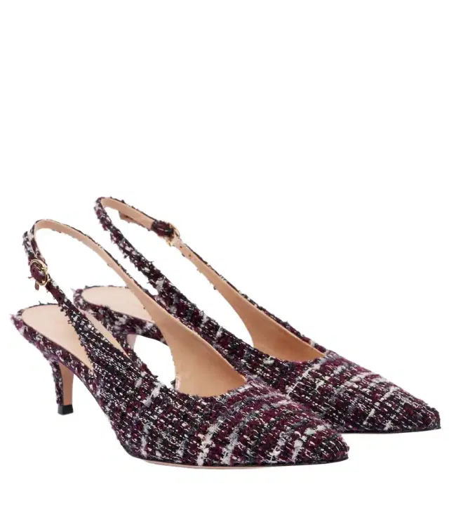 Gianvito Rossi 55 bouclé slingback pumps