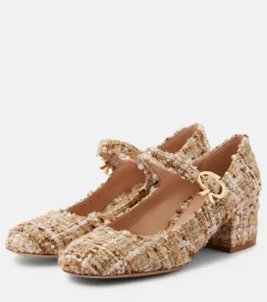 Gianvito Rossi Mary Ribbon 45 bouclé Mary Jane pumps | Thumbnail 2