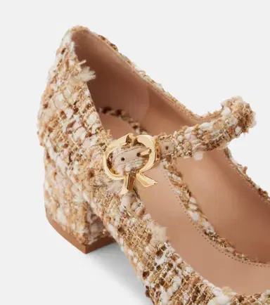 Gianvito Rossi Mary Ribbon 45 bouclé Mary Jane pumps | Thumbnail 3