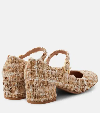 Gianvito Rossi Mary Ribbon 45 bouclé Mary Jane pumps | Thumbnail 4
