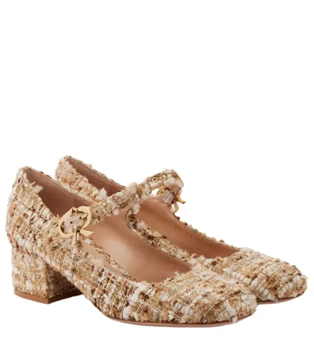 Gianvito Rossi Mary Ribbon 45 bouclé Mary Jane pumps