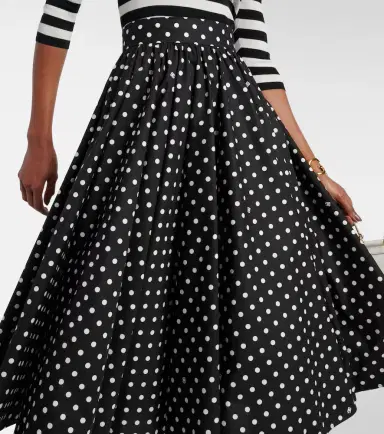 Dolce & Gabbana Polka-dot high-rise cotton poplin midi skirt | Thumbnail 5
