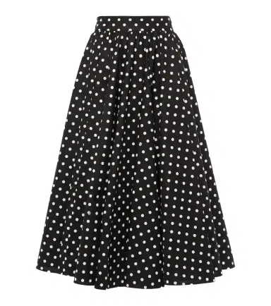 Dolce & Gabbana Polka-dot high-rise cotton poplin midi skirt | Thumbnail 1