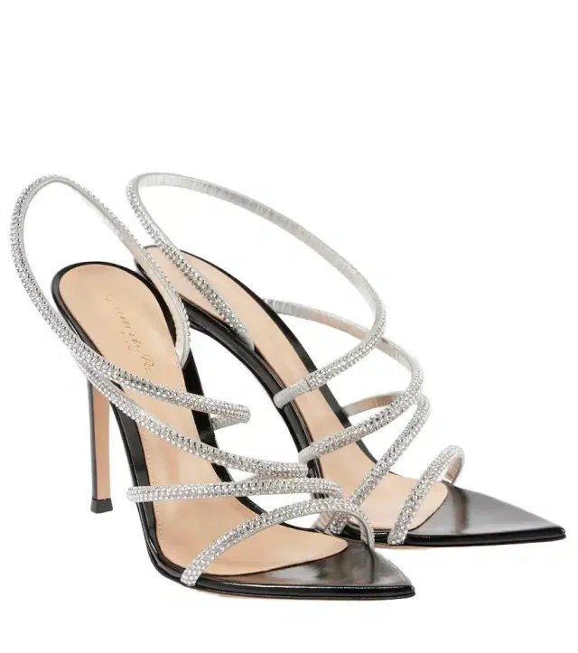 Gianvito Rossi Crystal Ettie leather sandals