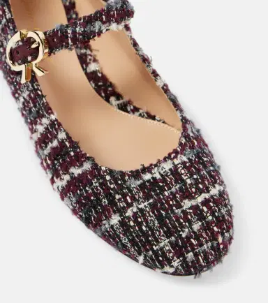 Gianvito Rossi Mary Ribbon bouclé Mary Jane flats | Thumbnail 4