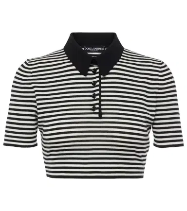 Dolce & Gabbana Cropped wool polo shirt | Thumbnail 1