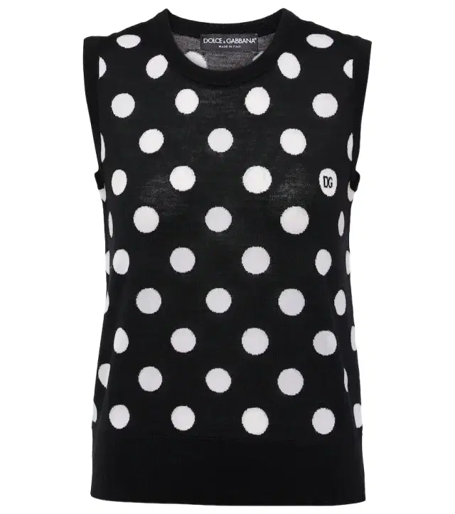 Dolce & Gabbana Polka-dot wool and silk tank top