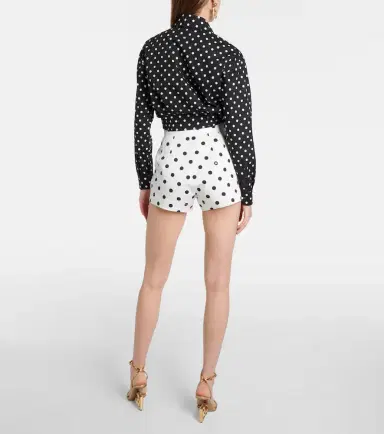 Dolce & Gabbana Cropped cotton-blend blouse | Thumbnail 3