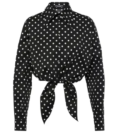 Dolce & Gabbana Cropped cotton-blend blouse | Thumbnail 1