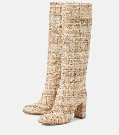 Gianvito Rossi Bouclé knee-high boots | Thumbnail 3
