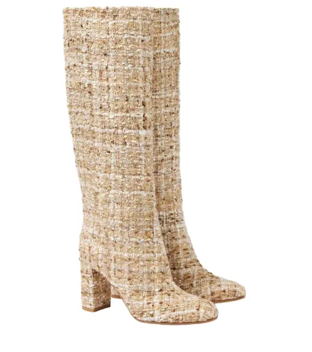 Gianvito Rossi Bouclé knee-high boots