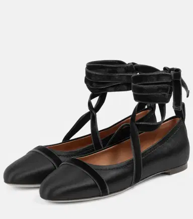 Malone Souliers Spencer satin ballet flats | Thumbnail 4