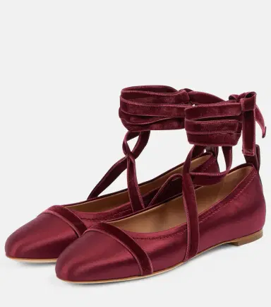 Malone Souliers Spencer satin ballet flats | Thumbnail 3