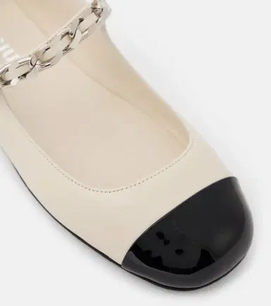 Miu Miu Chain-detail leather Mary Jane flats | Thumbnail 2