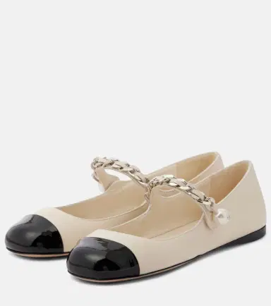 Miu Miu Chain-detail leather Mary Jane flats | Thumbnail 4