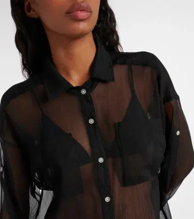 JADE SWIM Mika mesh shirt dress | Thumbnail 4
