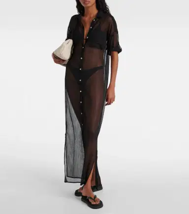 JADE SWIM Mika mesh shirt dress | Thumbnail 6