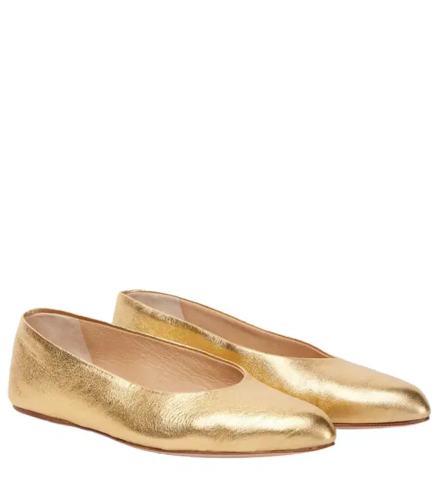 Gabriela Hearst Andre metallic leather ballet flats