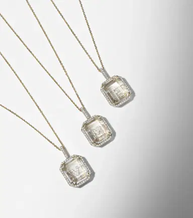 Mateo Initial 14kt gold necklace with quartz and diamonds | Thumbnail 5 Mateo Initial 14kt gold necklace with quartz and diamonds | Thumbnail 5