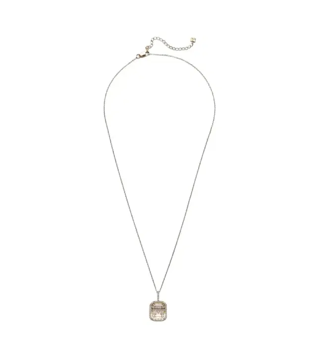 Mateo Initial 14kt gold necklace with quartz and diamonds