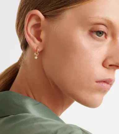 Spinelli Kilcollin Zahra Micro 18kt gold hoop earrings with diamonds | Thumbnail 2