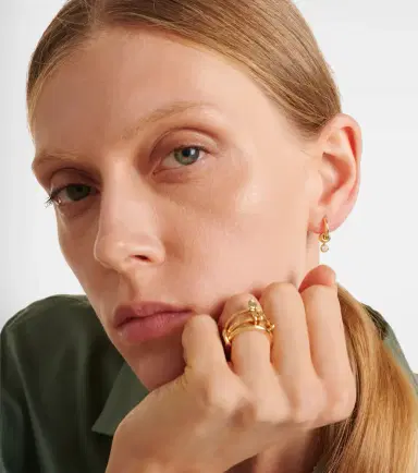 Spinelli Kilcollin Zahra Micro 18kt gold hoop earrings with diamonds | Thumbnail 3