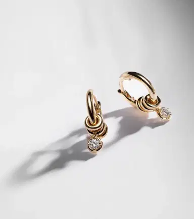 Spinelli Kilcollin Zahra Micro 18kt gold hoop earrings with diamonds | Thumbnail 5