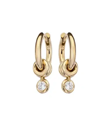 Spinelli Kilcollin Zahra Micro 18kt gold hoop earrings with diamonds | Thumbnail 1