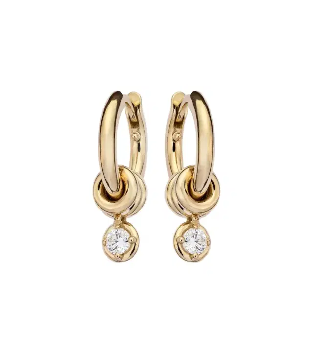 Spinelli Kilcollin Zahra Micro 18kt gold hoop earrings with diamonds