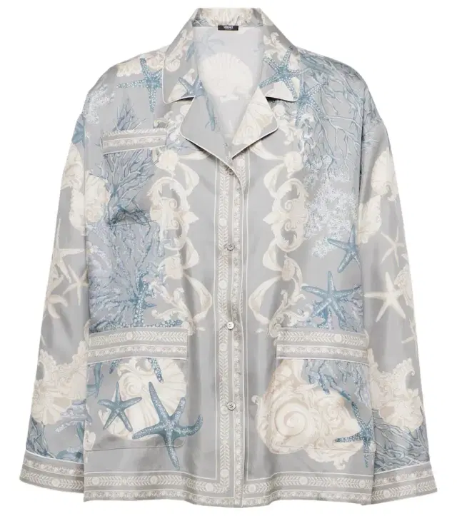 Versace Barocco Sea oversized silk twill shirt