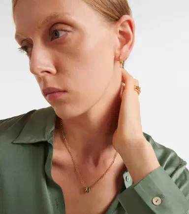 Spinelli Kilcollin Gravity 18kt gold chain necklace with diamond and emerald | Thumbnail 2 Spinelli Kilcollin Gravity 18kt gold chain necklace with diamond and emerald | Thumbnail 2