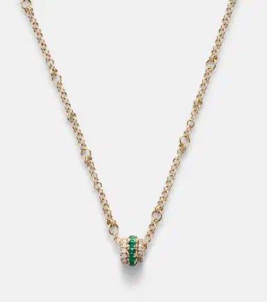 Spinelli Kilcollin Gravity 18kt gold chain necklace with diamond and emerald | Thumbnail 4 Spinelli Kilcollin Gravity 18kt gold chain necklace with diamond and emerald | Thumbnail 4