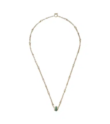 Spinelli Kilcollin Gravity 18kt gold chain necklace with diamond and emerald | Thumbnail 1 Spinelli Kilcollin Gravity 18kt gold chain necklace with diamond and emerald | Thumbnail 1