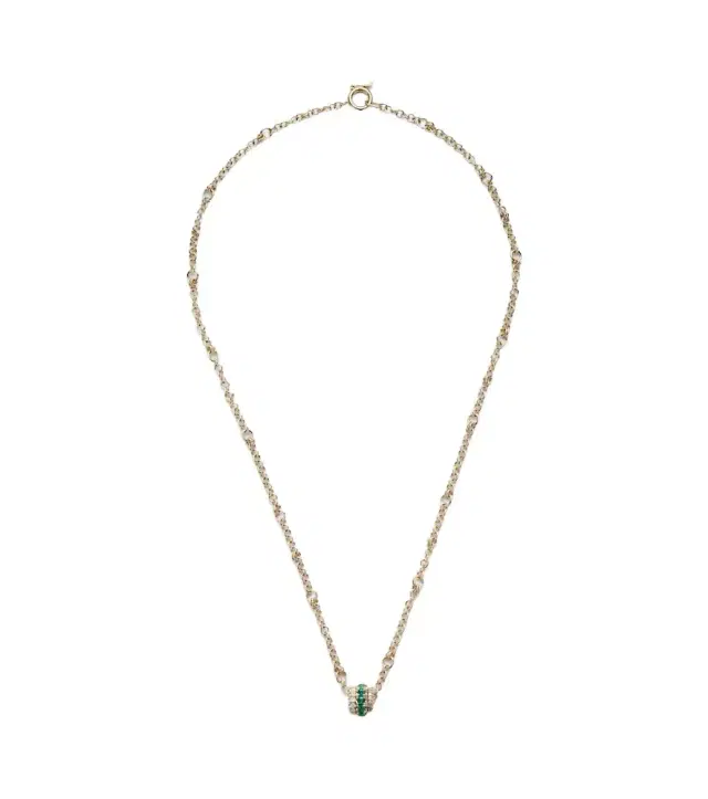 Spinelli Kilcollin Gravity 18kt gold chain necklace with diamond and emerald