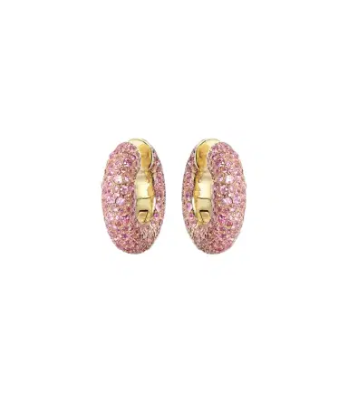 Octavia Elizabeth Blossom Bubble 18kt gold hoop earrings with sapphires | Thumbnail 1