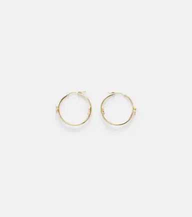 Ileana Makri Lavender Medium 18kt gold hoop earrings with diamonds | Thumbnail 2