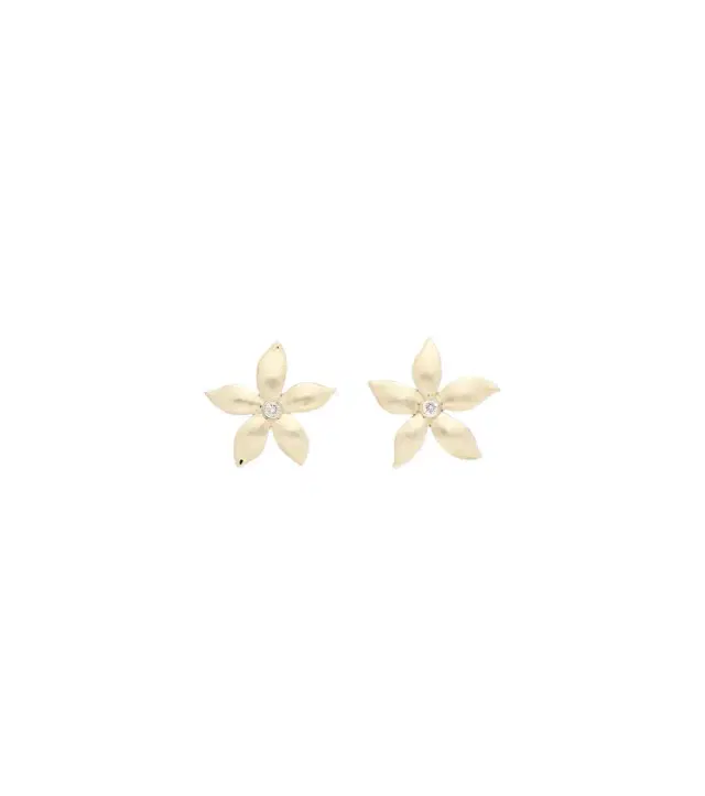 Ileana Makri Waterfall Flower 18kt gold earrings with diamonds