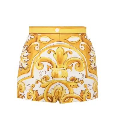 Dolce & Gabbana Majolica high-rise cotton shorts | Thumbnail 1