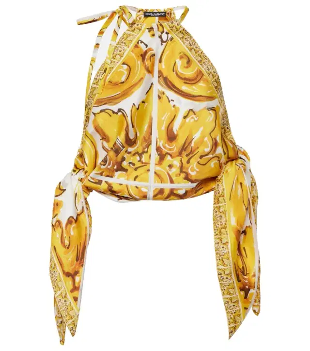 Dolce & Gabbana Majolica silk satin top