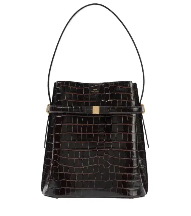 Toteme Croc-effect leather bucket bag