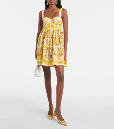 Dolce & Gabbana Majolica cotton poplin minidress | Thumbnail 3