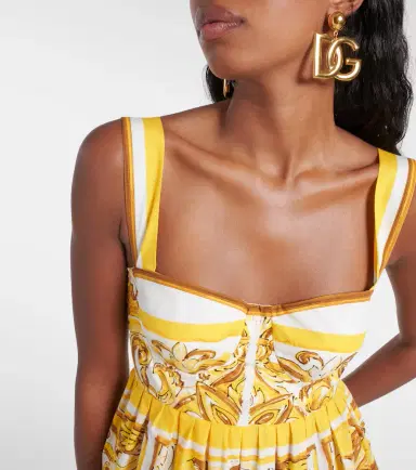 Dolce & Gabbana Majolica cotton poplin minidress | Thumbnail 4