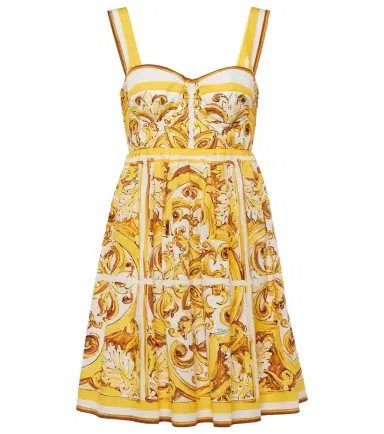 Dolce & Gabbana Majolica cotton poplin minidress | Thumbnail 1