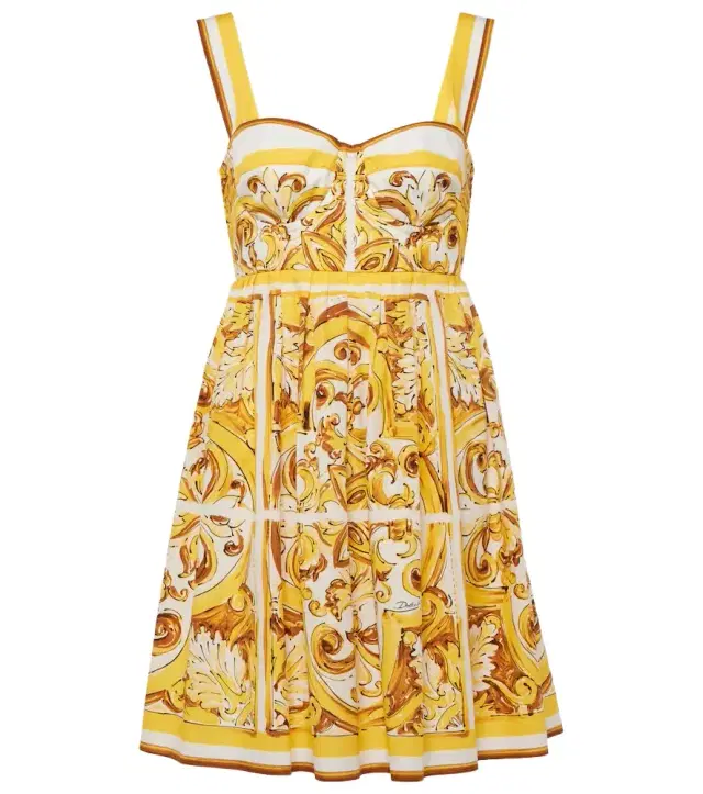Dolce & Gabbana Majolica cotton poplin minidress