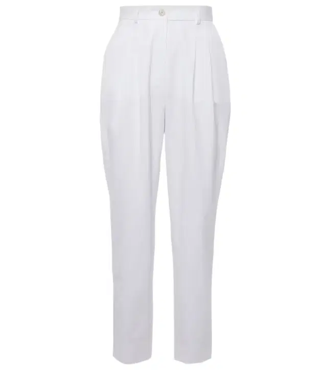 High-rise cotton straight pants