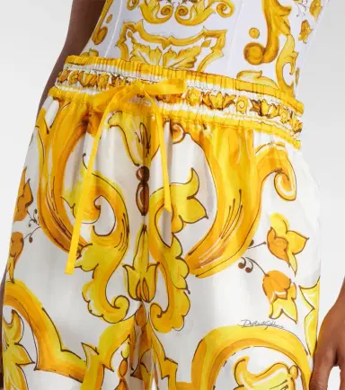 Dolce & Gabbana Majolica silk straight pants | Thumbnail 2