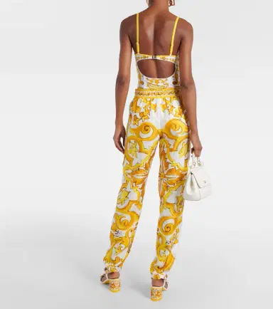 Dolce & Gabbana Majolica silk straight pants | Thumbnail 5