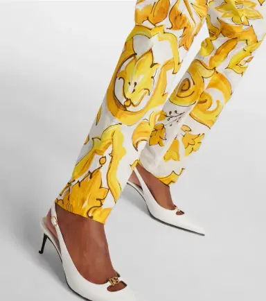 Dolce & Gabbana Majolica high-rise cotton straight pants | Thumbnail 2