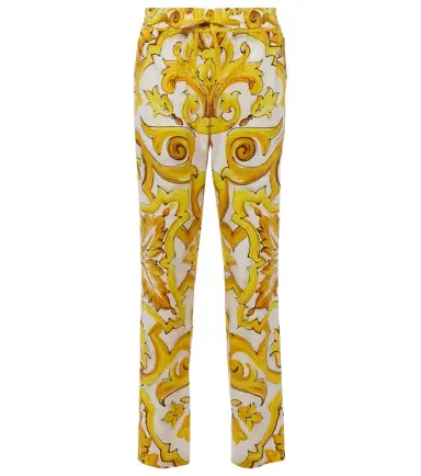 Dolce & Gabbana Majolica high-rise cotton straight pants | Thumbnail 1
